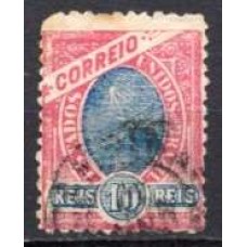 RE0091U.08-SELO MADRUGADA REPUBLICANA, 10 RÉIS DENTEAÇÃO 11 - 1897 - U