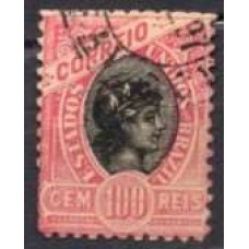 RE0093U.02-SELO MADRUGADA REPUBLICANA, 100 RÉIS DENTEAÇÃO 11 - 1897 - U