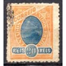 RE0100U.01-SELO MADRUGADA REPUBLICANA - MARGENS GRANDES ENTRE OS SELOS, 20 RÉIS - 1902/05 - U