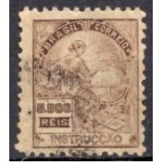 RE0239U.13-SELO VOVÓ PARTE 1, 5.000 RÉIS INSTRUÇÃO FILIGRANA 'F' - 1924/32 - U