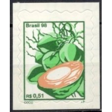 RE0756MV-SELO FRUTAS ONDAS 1MM, COCO - 1998 - MINT - IMPRESSÃO DESLOCADA PARA BAIXO