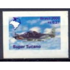 RE0798M-SELO BRASIL EXPORTA AVIÕES, SUPER TUCANO - 2000 - MINT