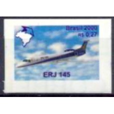 RE0800M-SELO BRASIL EXPORTA AVIÕES, ERJ-145 - 2000 - MINT