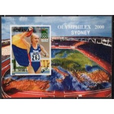 ROMB0255M-BLOCO EXPOSIÇÃO FILATÉLICA OLYMPHILEX 2000 - ROMÊNIA - 2000 - MINT