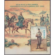 ROMB0260M-BLOCO 125 ANOS DA INDEPENDÊNCIA - ROMÊNIA - 2002 - MINT