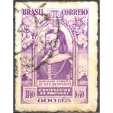 SB0166U-SELO CENTENÁRIOS DE PORTUGAL FILIGRANA 'P', 800 RÉIS - 1940/41 - U