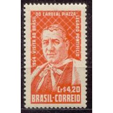 SB0344M-SELO VISITA DO LEGADO PONTIFÍCIO CARDEAL ADEODATO PIAZZA - 1954 - MINT