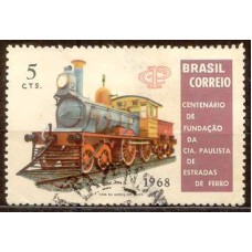 SB0622U-SELO CENTENÁRIO DA COMPANHIA PAULISTA DE ESTRADAS DE FERRO - 1968 - U
