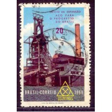 SB0652U-SELO INÍCIO DA EXPANSÃO DA PRODUÇÃO DO AÇO NA USIMINAS - 1969 - U