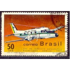 SB0656U-SELO ANO DA INDÚSTRIA AERONÁUTICA - AVIÃO BANDEIRANTE DA EMBRAER - 1969 - U
