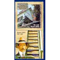 SB2472MS-SE-TENANT CASA DE SANTOS DUMONT - A ENCANTADA (DO BLOCO) - 2002 - MINT SB2472MS-SE-TENANT CASA DE SANTOS DUMONT - A ENCANTADA (DO BLOCO) - 2002 - MINT
