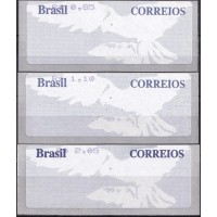 SE0056MS-SÉRIE SELO ETIQUETA POMBA BRANCA FUNDO CINZA FACIAIS 0,85/1,10/2,05 - 2005 - MINT