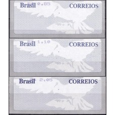 SE0056MS-SÉRIE SELO ETIQUETA POMBA BRANCA FUNDO CINZA FACIAIS 0,85/1,10/2,05 - 2005 - MINT