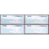 SE0062NS-SÉRIE SELO ETIQUETA POMBA BRANCA FUNDO AZUL FACIAIS 0,60/0,90/1,20/2,10 - 2007 - N