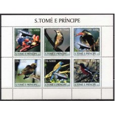 STP1452MF-MINIFOLHA PÁSSAROS - SÃO TOMÉ E PRÍNCIPE - 2003 - MINT