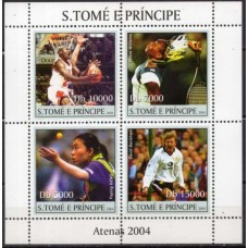 STP1942MF-MINIFOLHA OLIMPÍADAS DE ATENAS 2004 - SÃO TOMÉ E PRÍNCIPE - 2004 - MINT