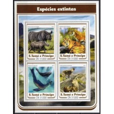 STP5597MF-MINIFOLHA ANIMAIS EXTINTOS - SÃO TOMÉ E PRÍNCIPE - 2017 - MINT