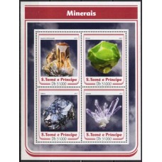 STP5617MF-MINIFOLHA MINERAIS - SÃO TOMÉ E PRÍNCIPE - 2017 - MINT