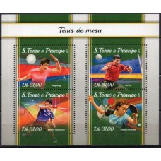 STP5993MF-MINIFOLHA TÊNIS DE MESA - SÃO TOMÉ E PRÍNCIPE - 2018 - MINT