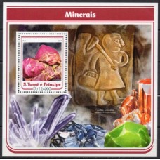 STPB1005M-BLOCO MINERAIS - RUBI - SÃO TOMÉ E PRÍNCIPE - 2017 - MINT