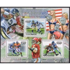 TOG2845MF-MINIFOLHA FUTEBOL AMERICANO - TOGO - 2012 - MINT