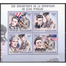TOG2940MF-MINIFOLHA 35º ANIVERSÁRIO DO FALECIMENTO DE ELVIS PRESLEY - TOGO - 2012 - MINT