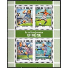 TOG6716MF-MINIFOLHA OS MELHORES JOGADORES DE FUTEBOL DE 2018 - TOGO - 2019 - MINT