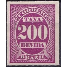 TX0013N-SELO TAXA CIFRA ABN CORES DIVERSAS, 200 RÉIS - 1890 - N