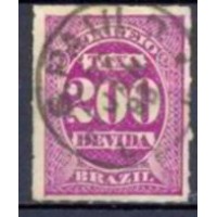 TX0013U-SELO TAXA CIFRA ABN CORES DIVERSAS, 200 RÉIS - 1890 - U TX0013U-SELO TAXA CIFRA ABN CORES DIVERSAS, 200 RÉIS - 1890 - U