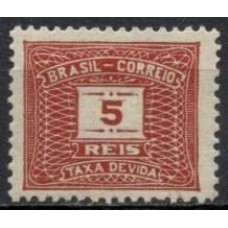 TX0040NA-SELO TAXA CIFRA HORIZONTAL PAPEL ESPESSO SEM FILIGRANA DENTEÇÃO 12,5, 5 RÉIS - 1920/21 - N