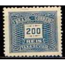 TX0049N-SELO TAXA PAPEL GLACÊ FILIGRANA 'D' DENTEAÇÃO 12,75X13,5, 200 RÉIS - 1928/34 - N