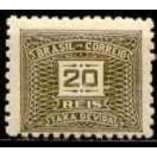 TX0055N-SELO TAXA CIFRA HORIZONTAL FILIGRANA 'F', 20 RÉIS - 1925 - N