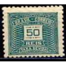 TX0067N-SELO TAXA CIFRA HORIZONTAL FILIGRANA 'K' DENTEAÇÃO 11X11,5, 50 RÉIS - 1931 - N