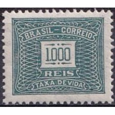 TX0072N-SELO TAXA CIFRA HORIZONTAL FILIGRANA 'K' DENTEAÇÃO 11X11,5, 1.000 RÉIS - 1931 - N