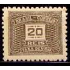 TX0081N-SELO TAXA CIFRA HORIZONTAL FILIGRANA 'P', 20 RÉIS - 1942 - N