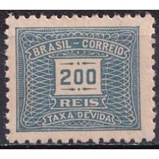 TX0084N-SELO TAXA CIFRA HORIZONTAL FILIGRANA 'P', 200 RÉIS - 1942 - N