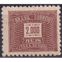 TX0088N-SELO TAXA CIFRA HORIZONTAL FILIGRANA 'P', 2.000 RÉIS - 1942 - N