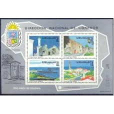 URUB0036M-BLOCO 300 ANOS DA CIDADE DE COLONIA - URUGUAI - 1980 - MINT