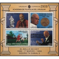 URUB0055M-BLOCO PROGRAMA TELEVISIVO 'O SELO DE HOJE' - URUGUAI - 1996 - MINT