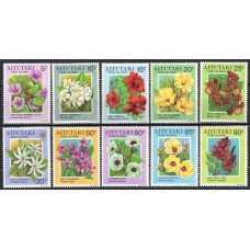 AIT0538NA-DEZ SELOS DA SÉRIE FLORES TRIPICAIS I - AITUTAKI - 1994 - N