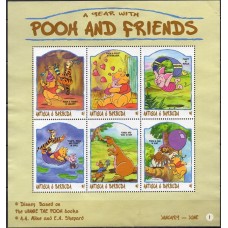 ANB2322MF-MINIFOLHA URSINHO PUFF E AMIGOS I - ANTIGUA E BARBUDA - 1998 - MINT
