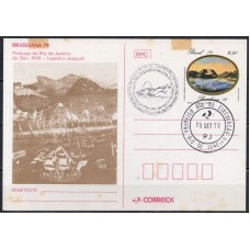 BP0162.06-BILHETE POSTAL EXPOSIÇÃO FILATÉLICA BRASILIANA 79 - PINTURAS DO RIO DE JANEIRO DO SÉCULO XVIII - CPD E CBC RIO DE JANEIRO - COM FERRUGEM