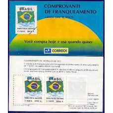CD0019M-CADERNETA COMPROVANTE DE FRANQUEAMENTO BANDEIRA COM CF 689 - 1991 - MINT CD0019M-CADERNETA COMPROVANTE DE FRANQUEAMENTO BANDEIRA COM CF 689 - 1991 - MINT