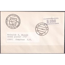 CR1987.11A-CARIMBO 1º ENCONTRO FILATÉLICO-NUMISMÁTICO ESTADUAL - PIRACICABA - 1987