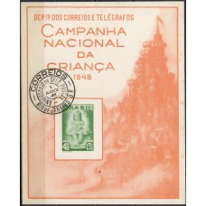 FA0009.03-FOLHINHA CAMPANHA NACIONAL DA CRIANÇA - 1948 - COM CBC ANIVERSÁRIO DO SELO POSTAL