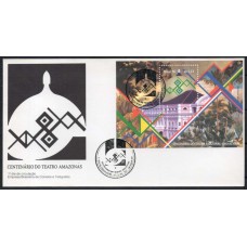 FD0667.01-FDC BLOCO CENTENÁRIO DO TEATRO AMAZONAS - 1996 - CBC MANAUS