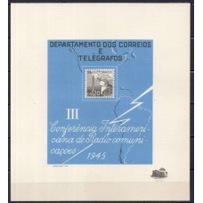 FO0010.01-FOLHINHA OFICIAL 3ª CONFERÊNCIA INTERAMERICANA DE RADIOCOMUNICAÇÕES - 1945 - FRENTE EM ÓTIMO ESTADO, VERSO COM RESTRIÇÕES
