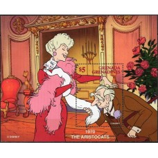GRSB0395N-BLOCO BEIJOS NOS FILMES DISNEY - GRANADINAS - 1997 - N