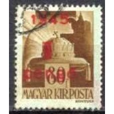 HUN0698U-SELO COROA DE SANTO ETIENE, 1P SOBRE 80FI - HUNGRIA - 1945 - U