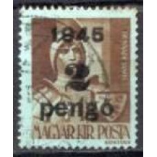 HUN0702U-SELO JANOS HUNYADI, 2P SOBRE 4FI - HUNGRIA - 1945 - U